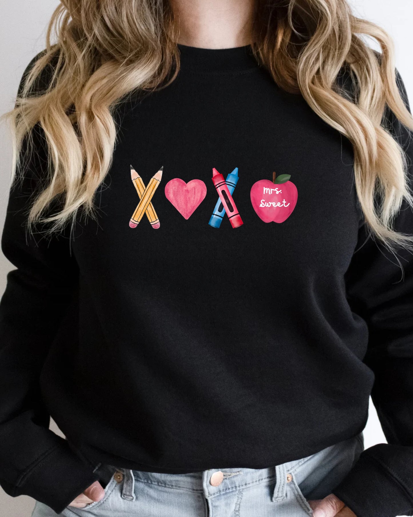 XOXO To My Teacher  - Crewneck Sweatshirt (Option A)