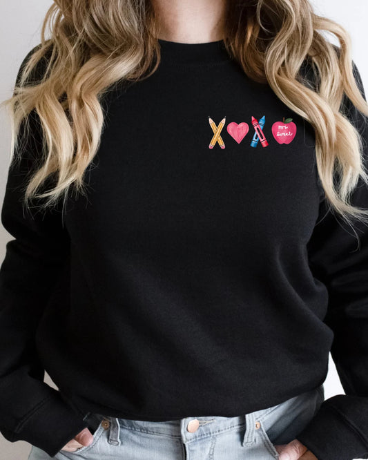 XOXO To My Teacher  - Crewneck Sweatshirt (Option B)