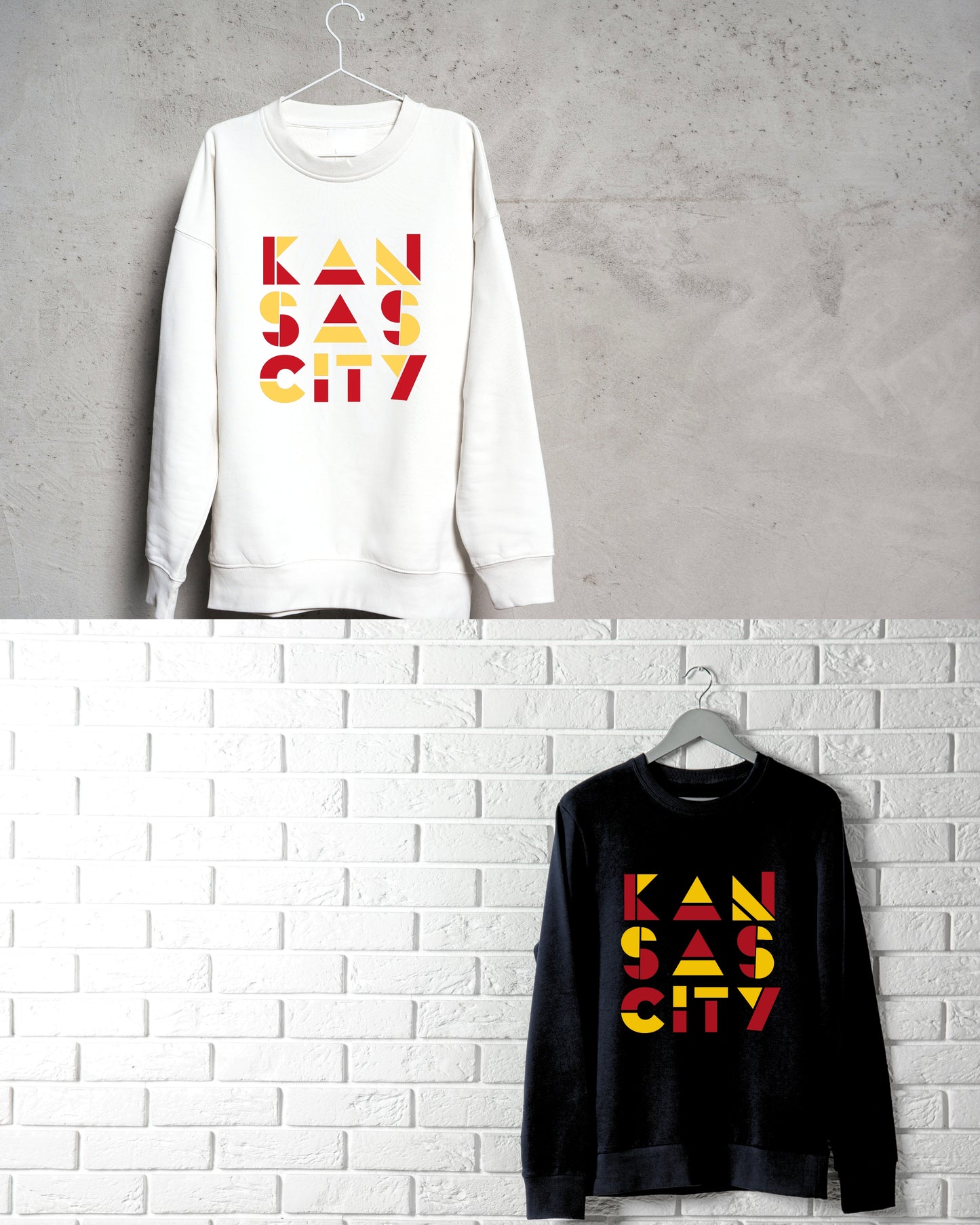 Football/Kansas City Chiefs - Block Crew Sweatshirt - Black or White