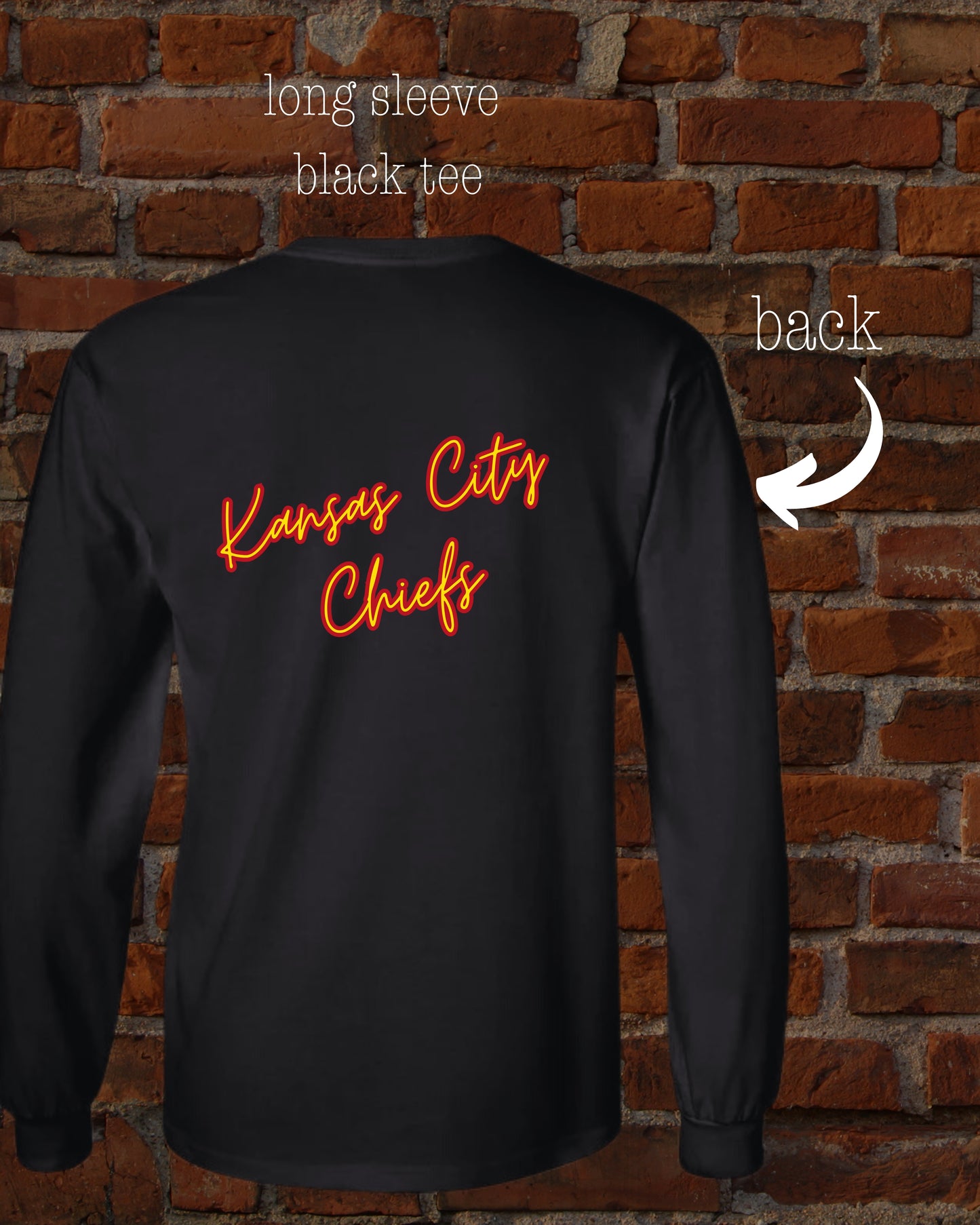 Football/Kansas City Chiefs - Black Long Sleeve BACK print